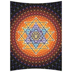 Cosmik Triangle Space Rainbow Light Blue Gold Orange Back Support Cushion by Mariart