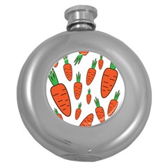 Fruit Vegetable Carrots Round Hip Flask (5 Oz) by Mariart