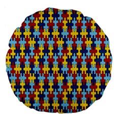 Fuzzle Red Blue Yellow Colorful Large 18  Premium Flano Round Cushions by Mariart