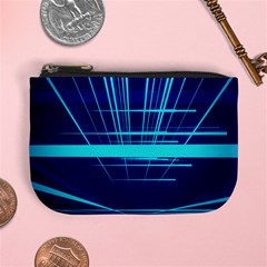 Grid Structure Blue Line Mini Coin Purses by Mariart