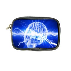 Lightning Brain Blue Coin Purse by Mariart