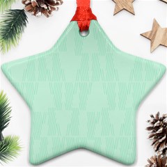 Line Blue Chevron Star Ornament (two Sides) by Mariart