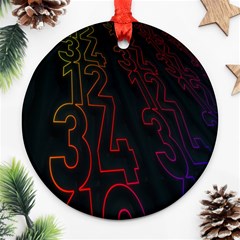 Neon Number Ornament (round) by Mariart