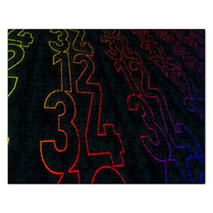 Neon Number Rectangular Jigsaw Puzzl by Mariart