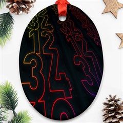 Neon Number Oval Ornament (two Sides) by Mariart