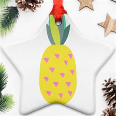 Pineapple Fruite Yellow Triangle Pink Star Ornament (two Sides) by Mariart