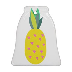 Pineapple Fruite Yellow Triangle Pink Ornament (bell) by Mariart