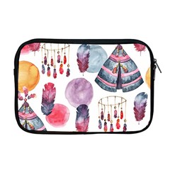 Boho Tribal Watercolor White Pattern Apple Macbook Pro 17  Zipper Case by paulaoliveiradesign