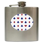 Playing Cards Hearts Diamonds Hip Flask (6 oz) Front