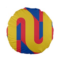 Rainbow Sign Yellow Red Blue Retro Standard 15  Premium Round Cushions by Mariart