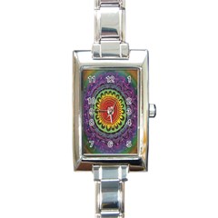 Rainbow Mandala Circle Rectangle Italian Charm Watch by Mariart