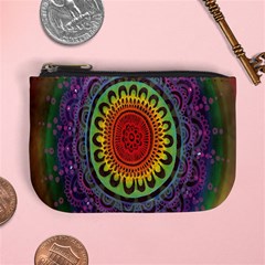 Rainbow Mandala Circle Mini Coin Purses by Mariart