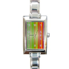 Rainbow Stripes Vertical Colorful Bright Rectangle Italian Charm Watch by Mariart