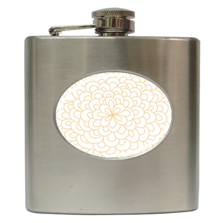 Rosette Flower Floral Hip Flask (6 oz)