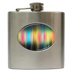 Sound Colors Rainbow Line Vertical Space Hip Flask (6 Oz) by Mariart