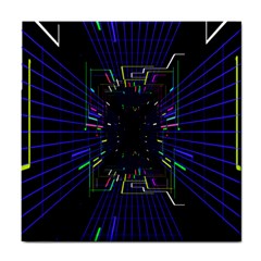 Seamless 3d Animation Digital Futuristic Tunnel Path Color Changing Geometric Electrical Line Zoomin Tile Coasters by Mariart