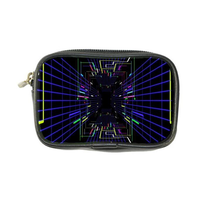 Seamless 3d Animation Digital Futuristic Tunnel Path Color Changing Geometric Electrical Line Zoomin Coin Purse