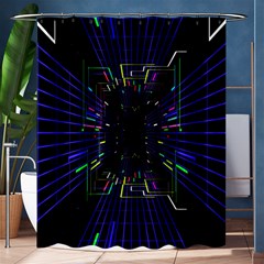 Seamless 3d Animation Digital Futuristic Tunnel Path Color Changing Geometric Electrical Line Zoomin Shower Curtain 60  X 72  (medium)  by Mariart