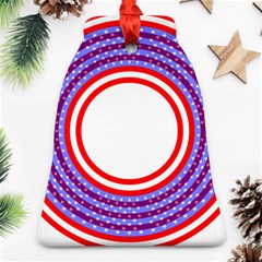 Stars Stripes Circle Red Blue Space Round Ornament (bell) by Mariart