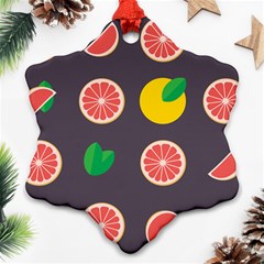 Wild Textures Grapefruits Pattern Lime Orange Ornament (snowflake) by Mariart