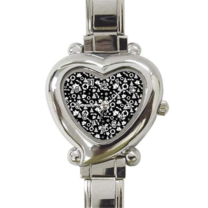 Xmas pattern Heart Italian Charm Watch