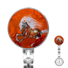 Steampunk, Wonderful Wild Steampunk Horse Stainless Steel Nurses Watch by FantasyWorld7