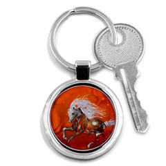 Steampunk, Wonderful Wild Steampunk Horse Key Chains (round)  by FantasyWorld7