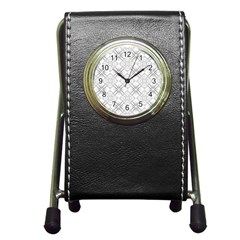 Background Pattern Diagonal Plaid Black Line Pen Holder Desk Clocks by Mariart