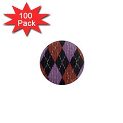 Knit Geometric Plaid Fabric Pattern 1  Mini Magnets (100 Pack)  by paulaoliveiradesign