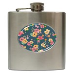 Aloha Hawaii Flower Floral Sexy Hip Flask (6 oz) Front