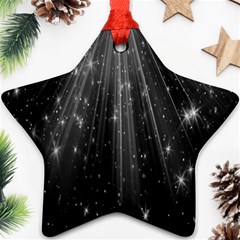 Black Rays Light Stars Space Star Ornament (two Sides) by Mariart