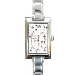 Snowman Pattern Rectangle Italian Charm Watch by Valentinaart