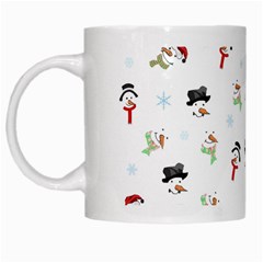 Snowman Pattern White Mugs by Valentinaart