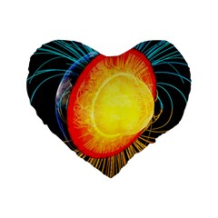 Cross Section Earth Field Lines Geomagnetic Hot Standard 16  Premium Heart Shape Cushions by Mariart