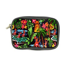 Hawaiian Girls Black Flower Floral Summer Coin Purse by Mariart