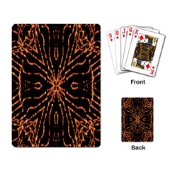 Golden Fire Pattern Polygon Space Playing Card by Mariart