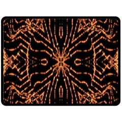 Golden Fire Pattern Polygon Space Double Sided Fleece Blanket (large)  by Mariart