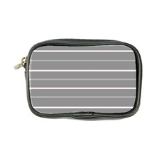 Horizontal Line Grey Pink Coin Purse by Mariart