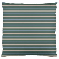 Horizontal Line Grey Blue Large Cushion Case (one Side) by Mariart