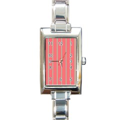 Line Red Grey Vertical Rectangle Italian Charm Watch by Mariart