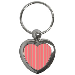 Line Red Grey Vertical Key Chains (heart)  by Mariart