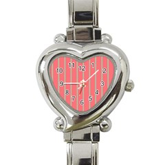 Line Red Grey Vertical Heart Italian Charm Watch by Mariart