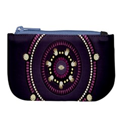 Mandalarium Hires Hand Eye Purple Large Coin Purse by Mariart