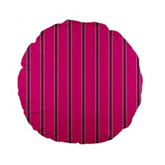 Pink Line Vertical Purple Yellow Fushia Standard 15  Premium Round Cushions by Mariart