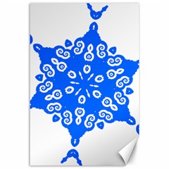 Snowflake Art Blue Cool Polka Dots Canvas 24  X 36  by Mariart