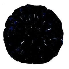 Space Warp Speed Hyperspace Through Starfield Nebula Space Star Line Light Hole Large 18  Premium Flano Round Cushions by Mariart