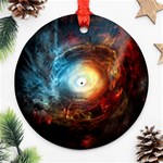 Supermassive Black Hole Galaxy Is Hidden Behind Worldwide Network Round Ornament (Two Sides) Front