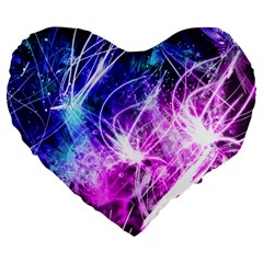 Space Galaxy Purple Blue Large 19  Premium Heart Shape Cushions by Mariart