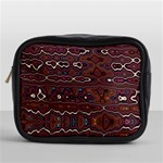 Hippy Boho Chestnut Warped Pattern Mini Toiletries Bags Front