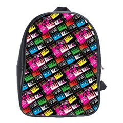 Pattern Colorfulcassettes Icreate School Bag (large) by iCreate